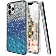 Case for iPhone 14 Pro 6.1 inch,Bling Diamond Phone Case for Women 3D Crystal Shiny Sparkly Protective Cover with 10 FT Drop Protection \u0026 Electroplate Plating Bumper \u0026 Luxury Fashion Case,Blue